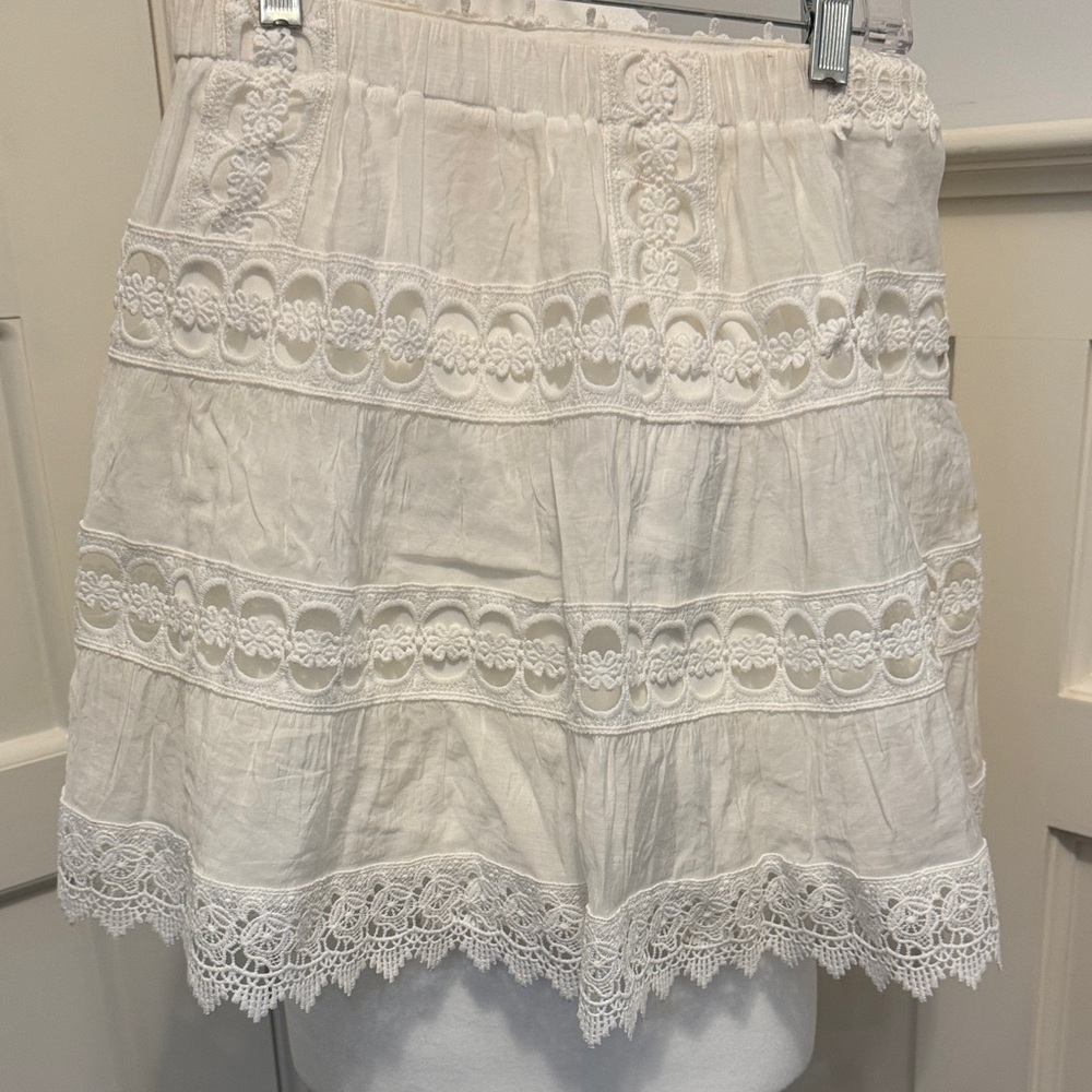 Elan white lace beach skirt